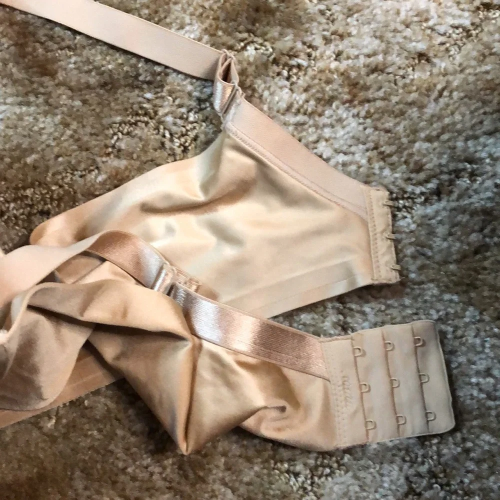Soma Enhancing Shape Full Coverage Tan Bra with Black Lace Size‎ 42D